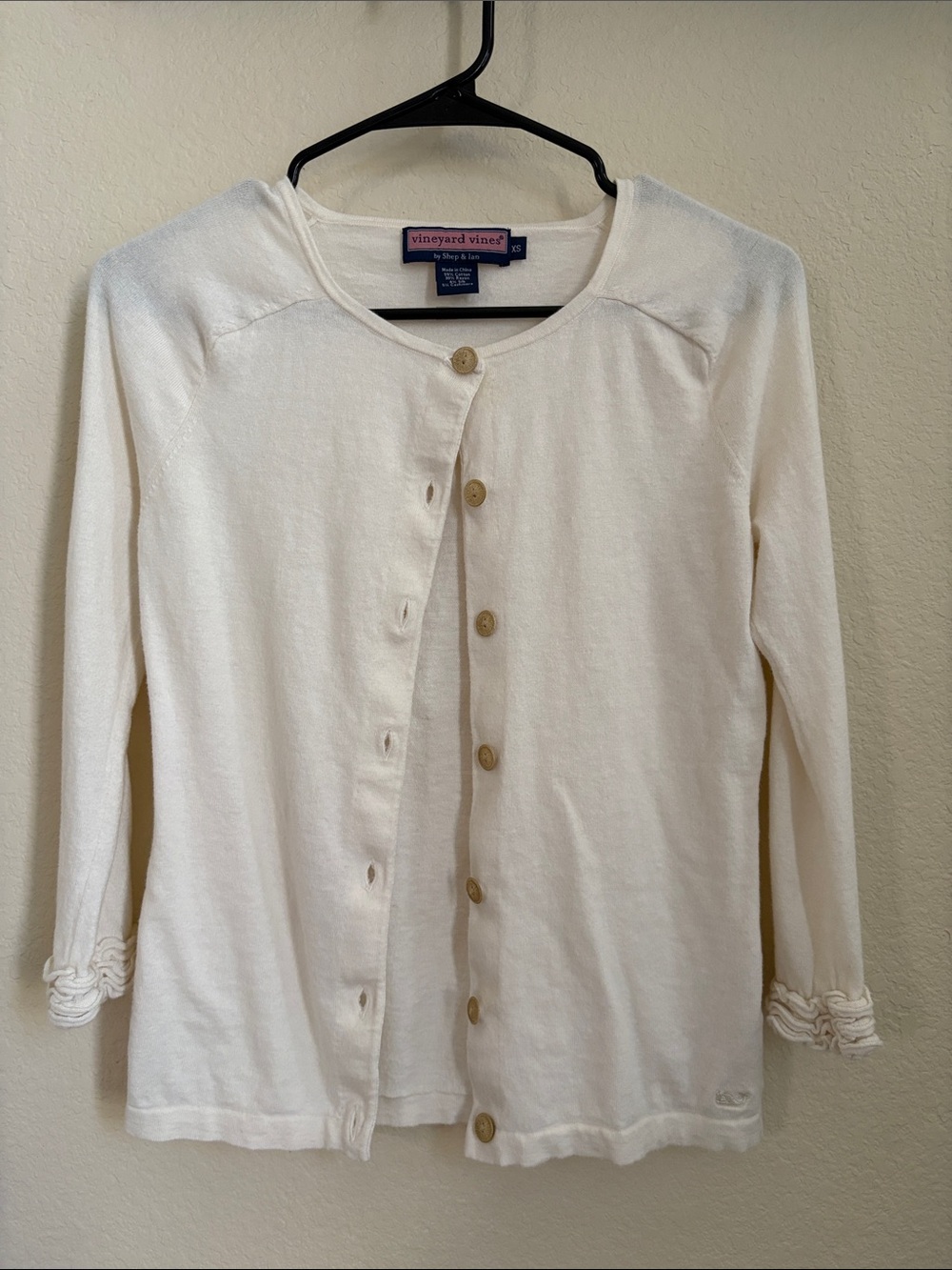 Vineyard Vines Ivory Button-Front Women's Cardigan